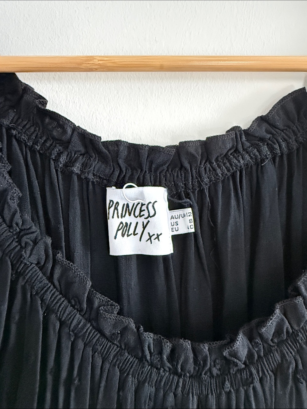Princess Polly Black Ruffled Romper - Picture 2 of 4